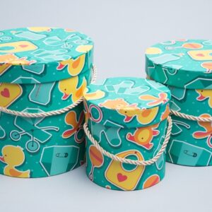 Коробка цилиндр набор из 3шт 18,3*17,2см, уточки