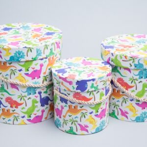 Коробка цилиндр набор из 3шт 18,3*17,2см, динозавры