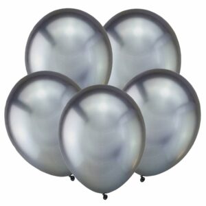 Т Метал 12 Зеркальные шары, Темное серебро / Space Grey / 50 шт. /, Латексный шар (Турция)
