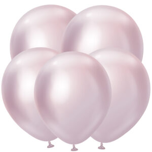 Т Метал 12 Зеркальные шары, Розовый лайт / Mirror Pink Gold / 50 шт. /, Латексный шар (Турция)
