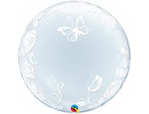 П BUBBLE DECO 24" Розы изящные и бабочки