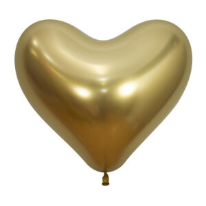S Сердца 14 Рефлекс Золото / Зеркальные шары / Reflex Gold / 50 шт. /, Латексный шар