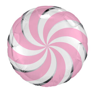 Аг 18 Круг Леденец розовый / 1 шт /, Фольгированный шар