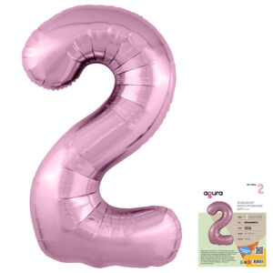 Аг 40 Цифра "2" Фламинго Slim в упаковке / 1 шт /, Фольгированный шар