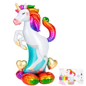 А 55 Фигура Большой единорог в упаковке / Unicorn rainbow P 70 / 1 шт /, Фольгированный шар