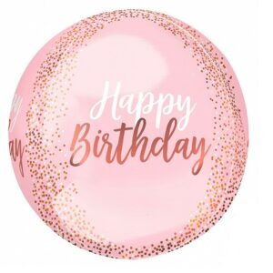 A 16 Сфера 3D Розовый С днем рождения в упаковке / Sphere 3D Pink Happy Birthday G20 / 1 шт /, Возд