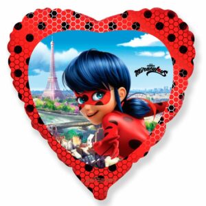 И 18 Сердце Леди Баг / Ladybug / 1 шт /, Фольгированный шар