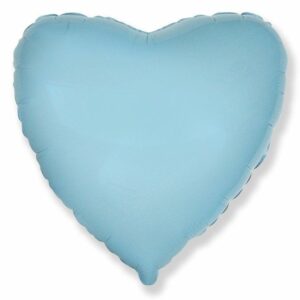 И 18 Сердце Светло-голубой / Heart Baby blue / 1 шт /, Фольгированный шар