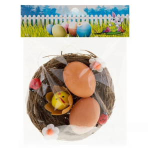 Гнездо с яйцами декоративное, D12 см