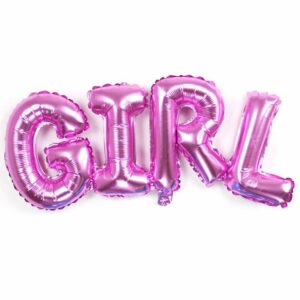 Шар (42''/107 см) Фигура, Надпись "Girl", Розовый, 1 шт.