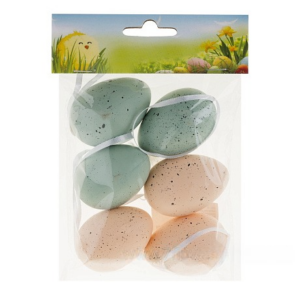 Набор яиц декоративных (пластик), 6 см, (6 шт.) 6035