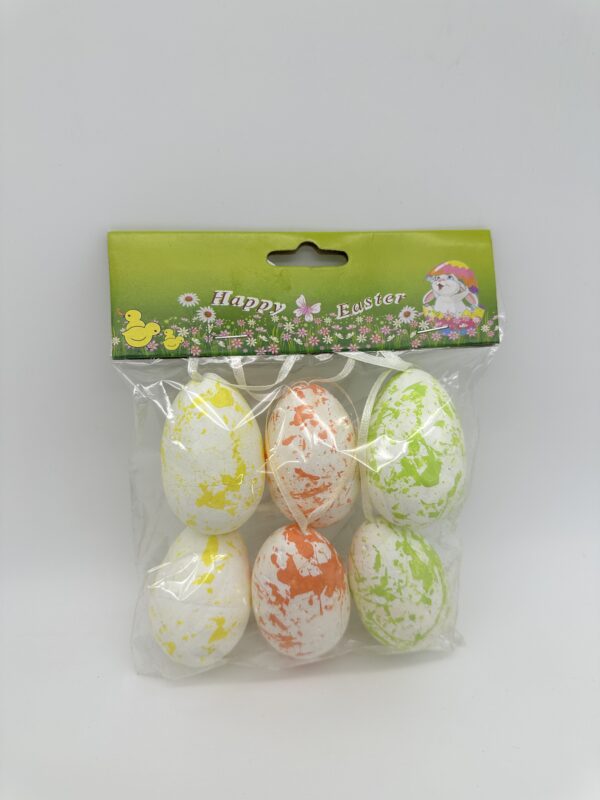 Набор яиц декоративных (пластик), 6 см, (6 шт.) 6048