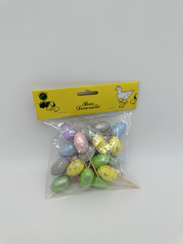 Набор яиц декоративных на вставке (пластик), 3 см, (24 шт.) 6056
