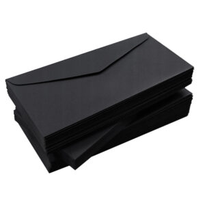 Набор конвертов из дизайнерской бумаги 12,5*17,5 см, Черный, 10 шт / набор