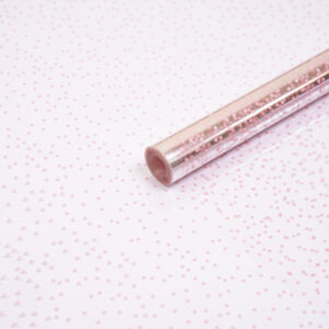 Пленка прозрачная с рисунком "Крупинки" Нежно-розовый 70см 200гр