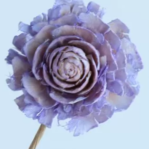 "Роза" ручной работы, длина 50 см, Размер цветка:5 см, 3 шт/упак., васильковый