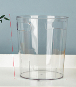 Прозрачная ваза для цветов с ручками, круглая, высота 21см, верх d 18,5, низ d 15,5см.