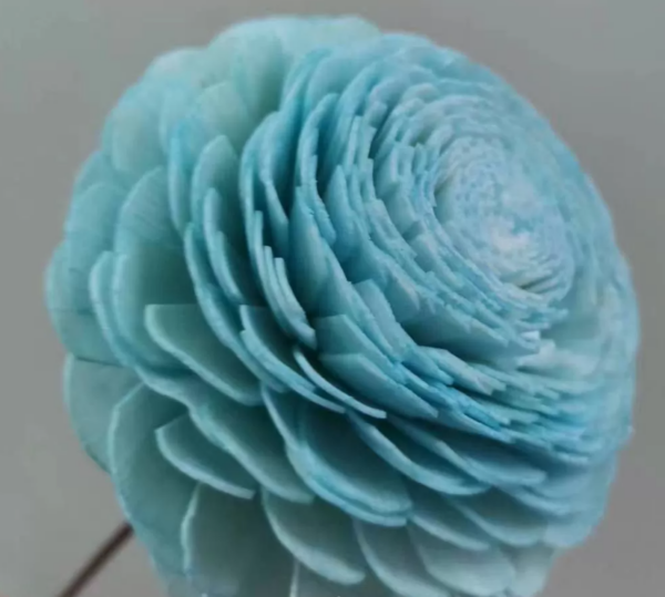"Деревянный цветок мини Сола" ручной работы, длина 50-60 см, раз.цветка: 8 см, 1 шт/упак., тиффани