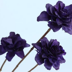 "Камелия" ручной работы, длина 50 см, 3 шт/упак., размер цветка:5*6 см, фиолетовый