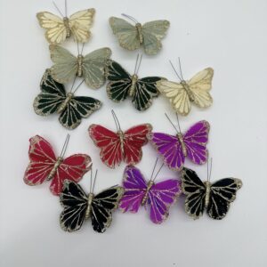 Набор декоративных украшений "Бабочки" на клипсе, 10 см. 12 шт/упак. разноцветные