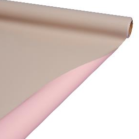 Матовая Плёнка, двухсторонняя "Нужна и Точка", 58см*10m, цв. бежевый/бледно-розовый