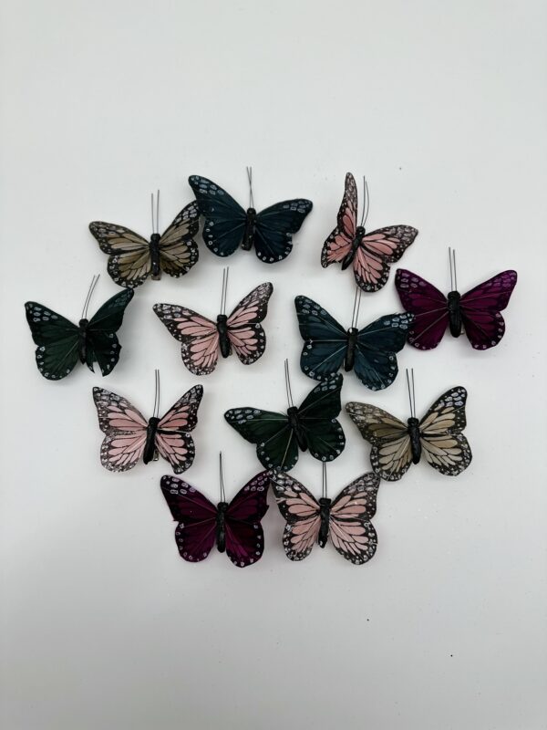 Набор декоративных украшений "Бабочки" на клипсе, 7,5 см. 12 шт/упак. разноцветные