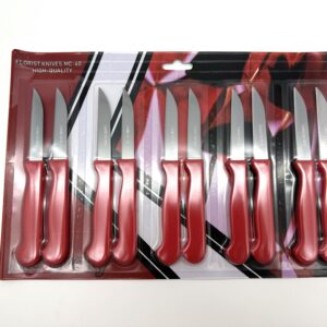 Нож для флористов MC-60, 15,5см, длина лезвия 6,5см, красные ручки (нержавеющая сталь 3cR13)