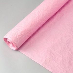 Флористическая крафт бумага жатая двухсторонняя, 70 см x 5 м, бледно-розовый