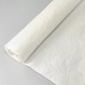 Флористическая крафт бумага жатая двухсторонняя, 70 см x 5 м, белый