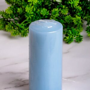 Свеча пенек d63х h150мм голубой