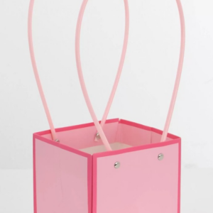 Пакет подарочный "Мастхэв с цветной окантовкой", 12,5х11,5х12,5 см, 10 шт./упак., цветущая сакура