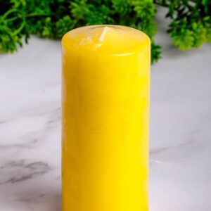Свеча пенек d63х h150мм желтый
