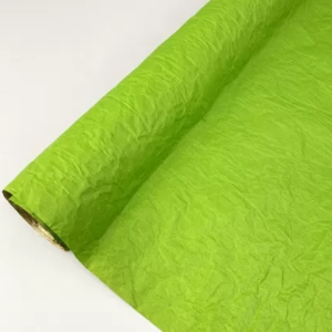 Флористическая крафт бумага жатая однотонная, 60 см x 5 м, зеленый