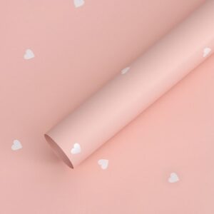Матовая плёнка "Love", 65 микрон 58см*10м, цв. розовый