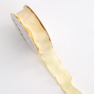 Лента плиссированная с оборками, однотонная, 40mmx10y, цв. желтый