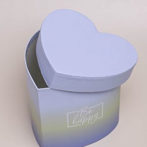 Коробка Сердце 12х10,5х10,8см Be happy градиент фиолетовый
