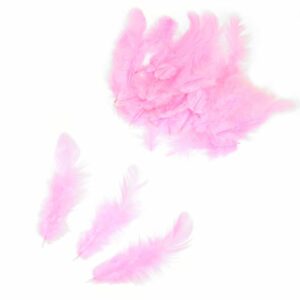 Перья цветные 8-10см розовый (100 шт./уп.)