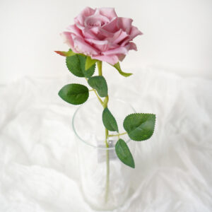 Роза искусственная, Розовая, 50 см / 1 шт / (Китай)