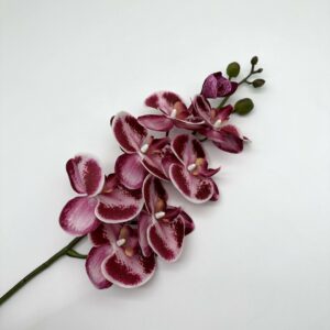 Иск. Орхидея из силикона, малиново-белый