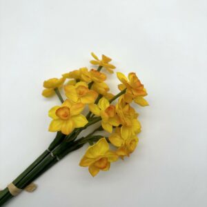 Иск. Нарцисс из силикона, 3 ветки, 51см желтый