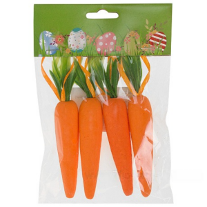 Морковь декоративная (пластик), набор (4 шт) 0433