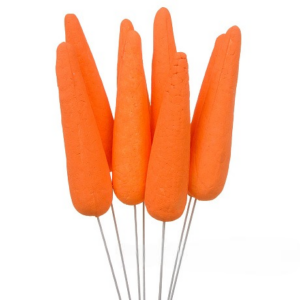 Морковь декоративная на вставке (пластик), набор (8 шт) 0434