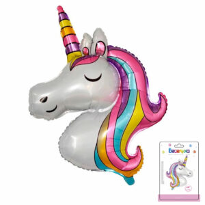 К 44 Единорог нежные цвета, голова / Unicorn tender colors / 1 шт /, Фольгированный шар