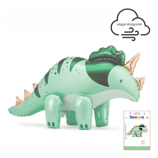 К 32 Динозавр 3D в упаковке / Dinosaur 3D / 1 шт /, Фольгированный шар