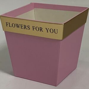 Коробка под цветы с золотой полосой "Для тебя" 11,5x8x10,8 см. 1 шт., розовый