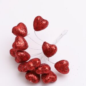 Сердце на проволоке d1,8х9см 12 шт красный