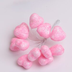 Сердце на проволоке d1,8х9см 12 шт розовый