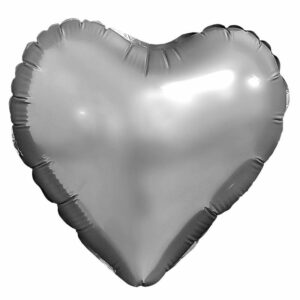 Аг 9 Сердце Серебро / 1 шт /, Фольгированный шар (РОССИЯ)