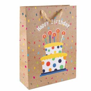 Пакет подарочный "Happy Birthday Торт" 31*42*12 см 210гр