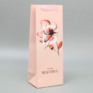 Пакет подарочный под бутылку You are beautiful 13*36*10 см